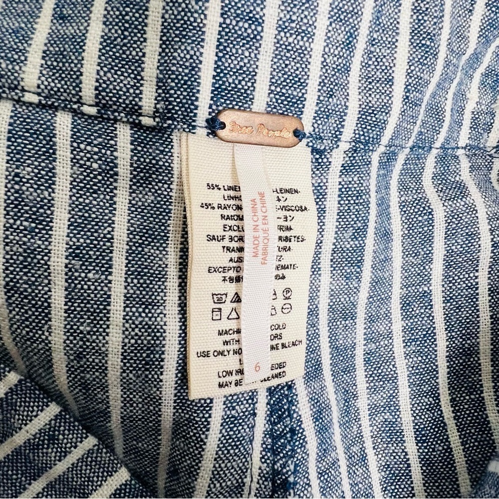 Free People Navy Striped Sleeveless Pantsuit - Picture 6 of 15